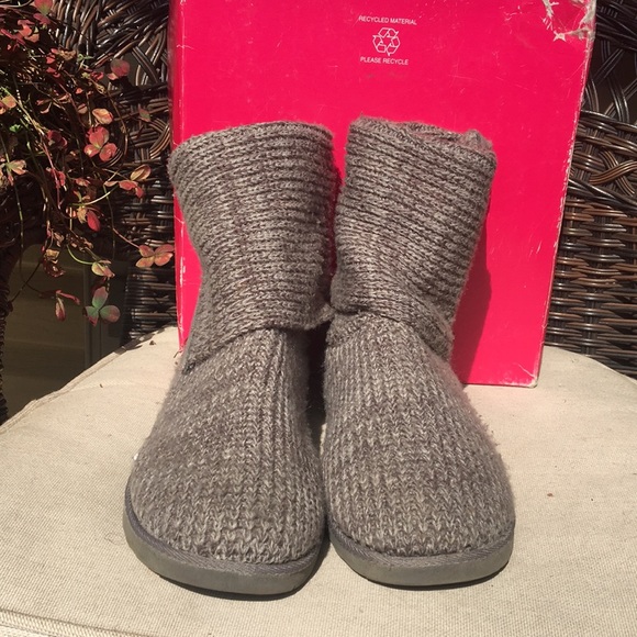 SO Shoes - SO Bowen Grey Knit Boots 10